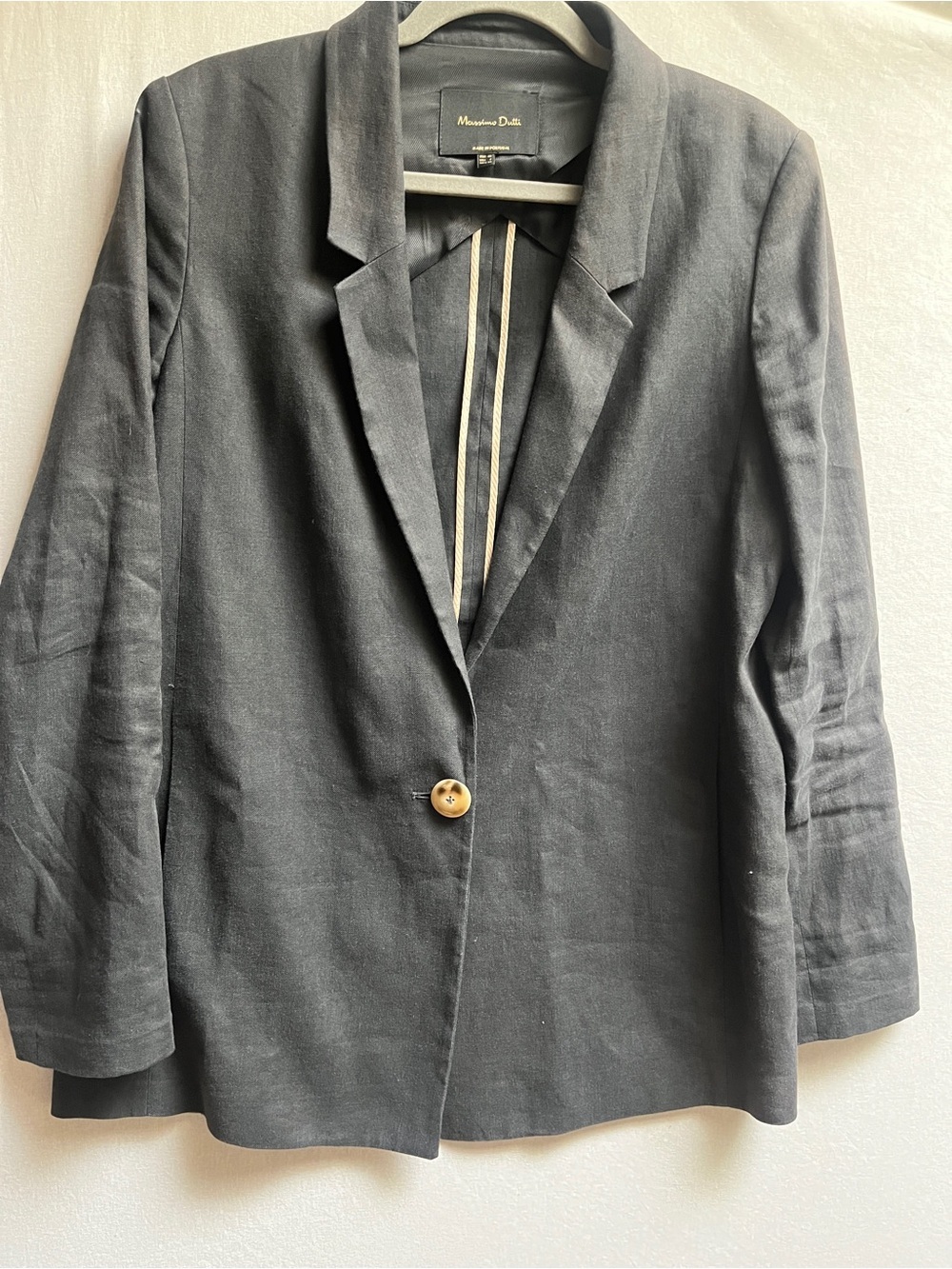 Massimo Dutti Linen Blend Single Button Tailored Blazer 8
